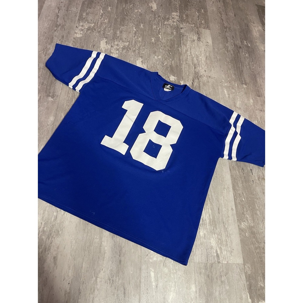 VTG Logo Athletic Payton Manning 18 Colts Football Jersey adult XXL Blue C-0071